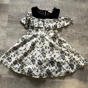 Floral black and white dress